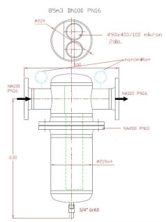 Karimás ipari technológiai szűrő DN100