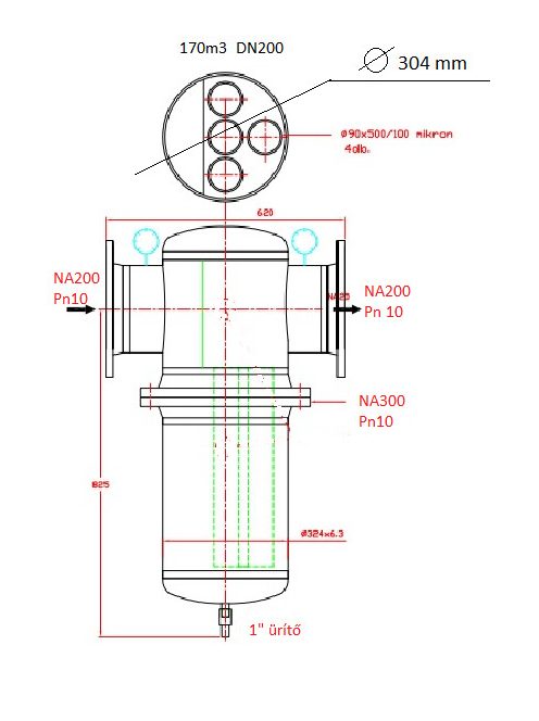 Karimás ipari technológiai szűrő DN200