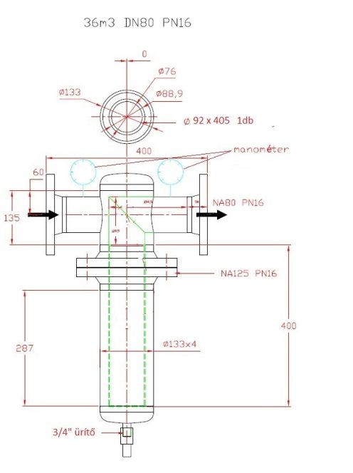 Karimás ipari technológiai szűrő DN 80